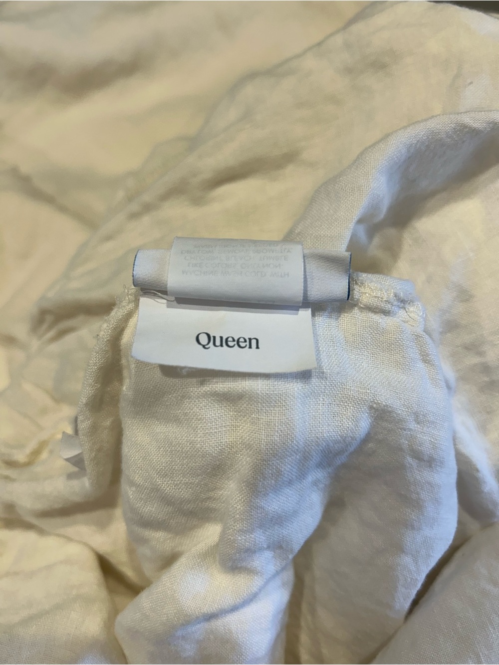 Brooklinen Washed European Linen queen fitted and flat sheet, cream, no cases - Picture 5 of 6